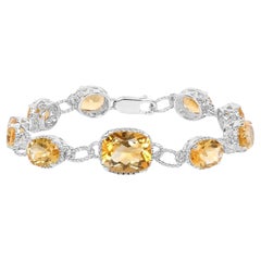 Citrin-Tennisarmband mit Citrin 18.3 Karat Sterlingsilber