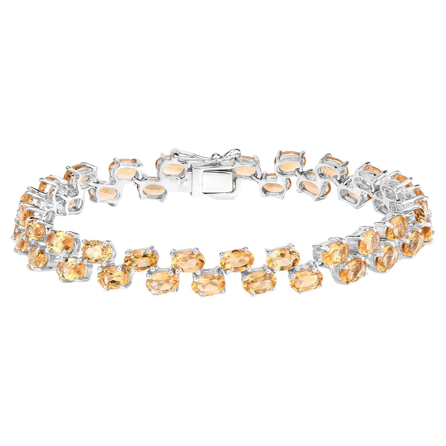 Bracelet tennis en argent sterling et citrine 19,7 carats