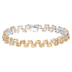 Pulsera de Tenis de Citrino 19,7 Quilates Plata de Ley