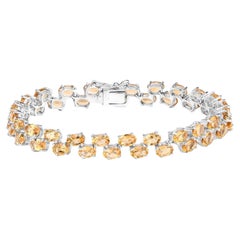 Citrine Tennis Bracelet 19.7 Carats Sterling Silver