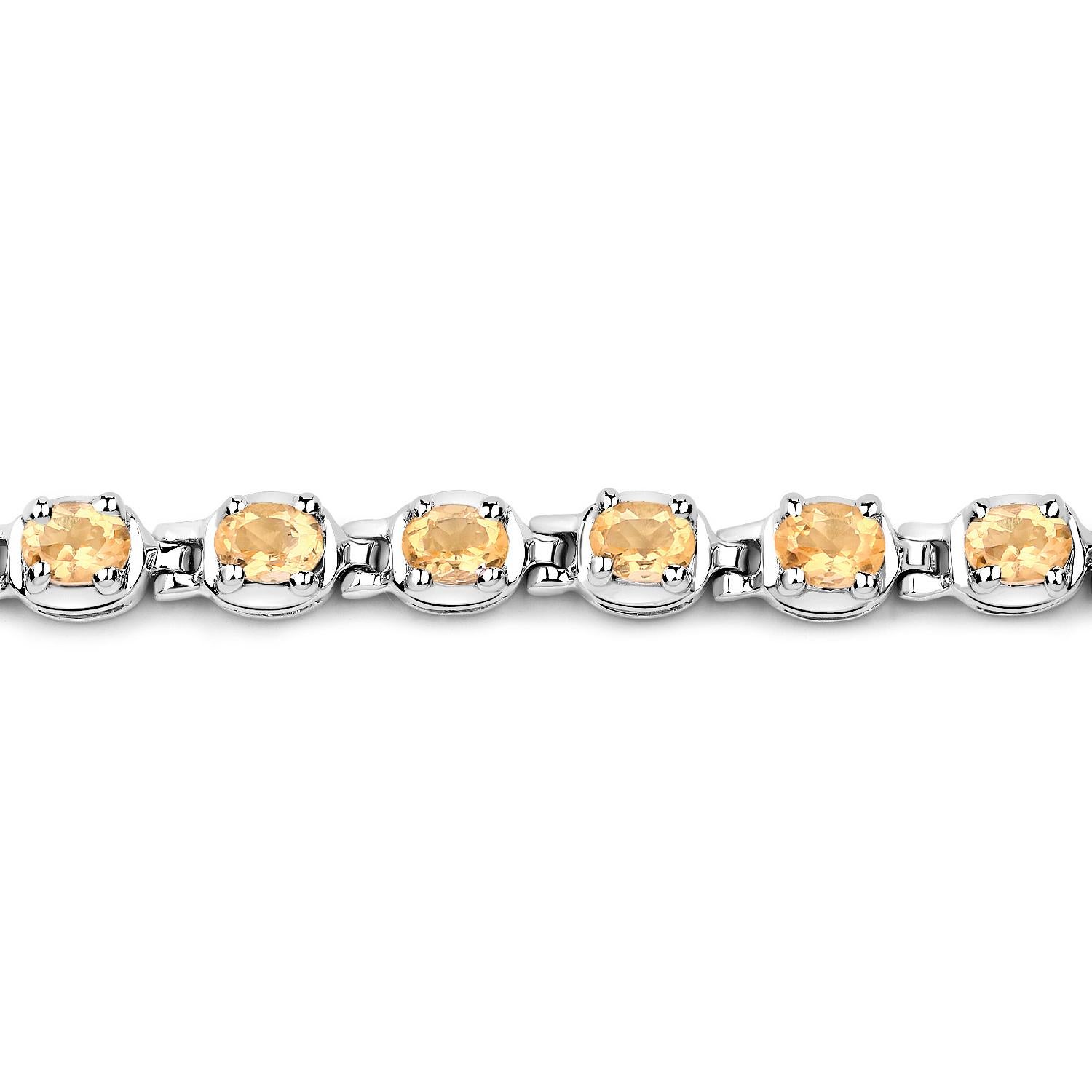 Citrin-Tennisarmband mit Citrin 3.98 Karat Sterlingsilber (Zeitgenössisch) im Angebot