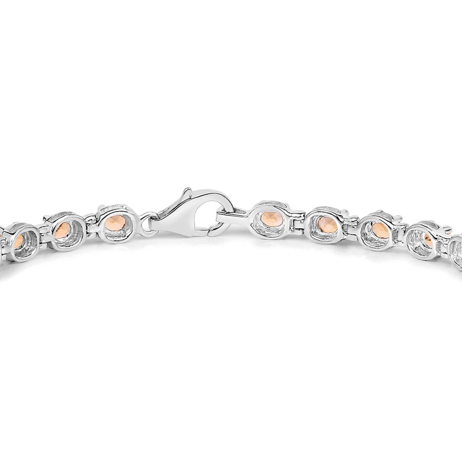Citrin-Tennisarmband mit Citrin 3.98 Karat Sterlingsilber (Ovalschliff) im Angebot