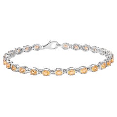 Bracelet tennis en argent sterling et citrine 3.98 carats
