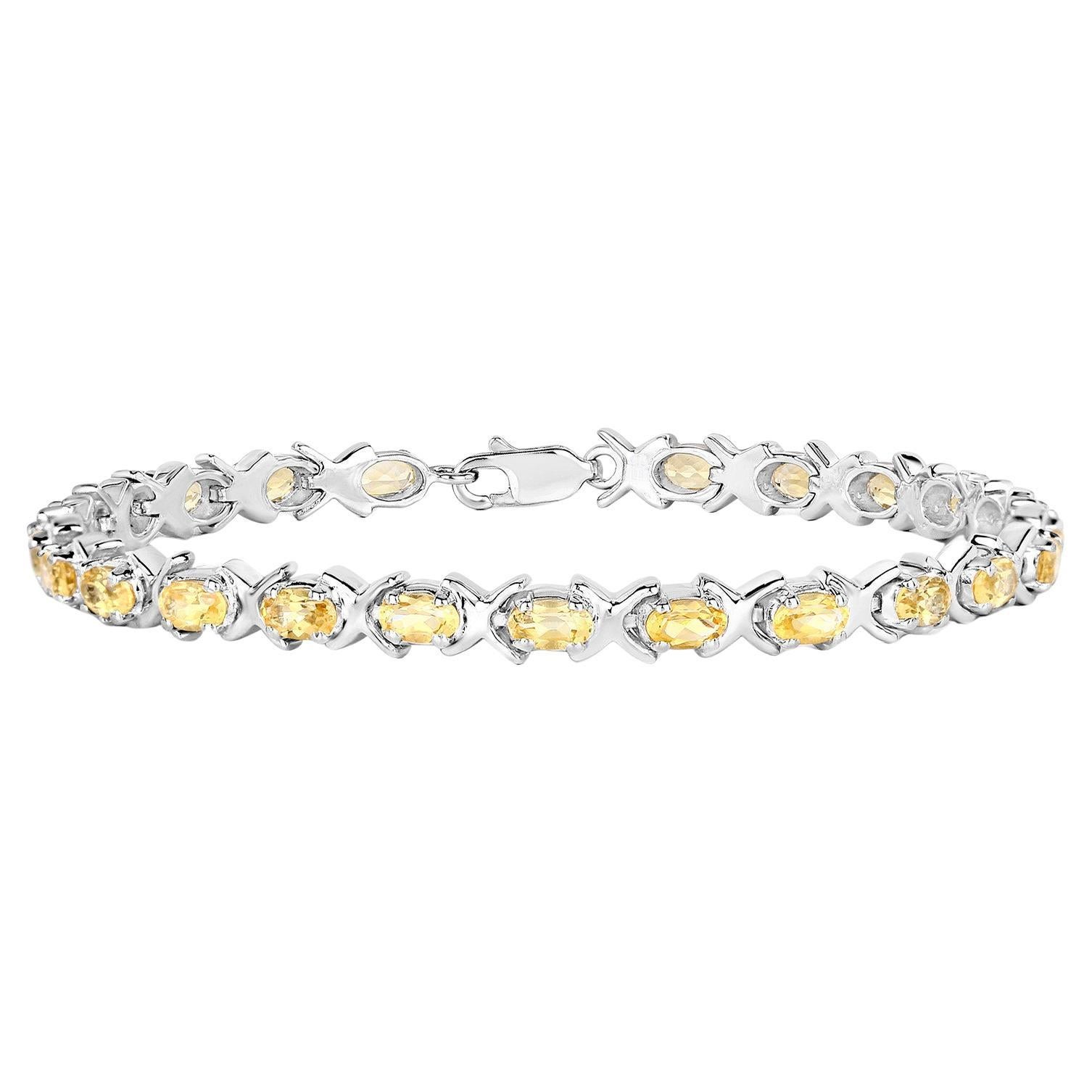 Bracciale Tennis Citrino 4.5 Carati A. Silver