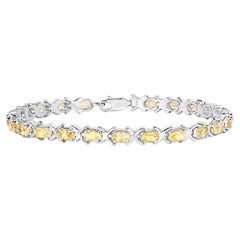 Pulsera de Tenis de Citrino 4.5 Quilates Plata de Ley