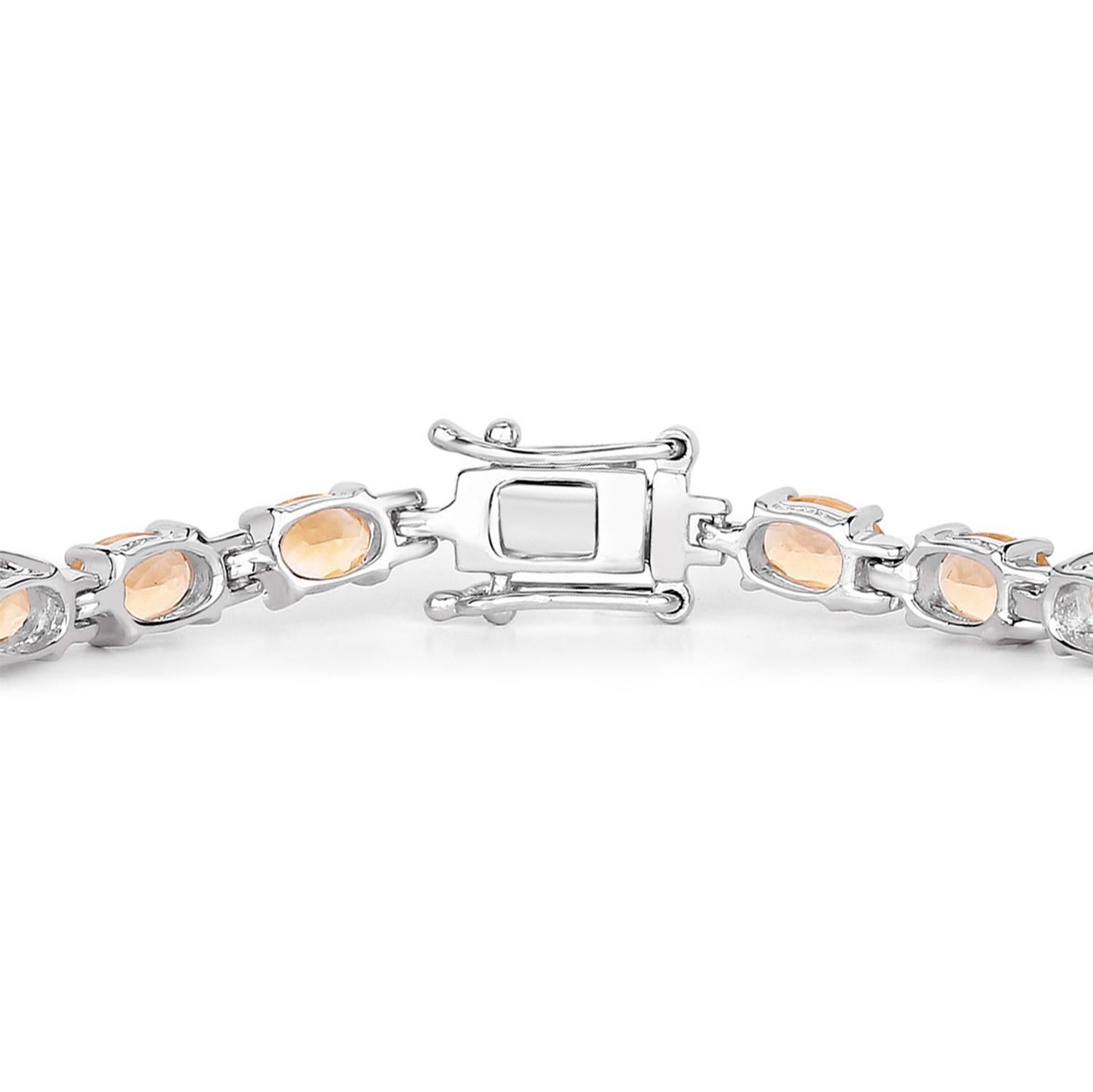 Pulsera de Tenis de Citrino 9.4 Quilates Plata de Ley Corte oval en venta