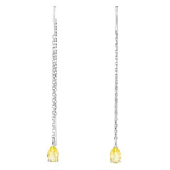 Citrin Threader-Ohrringe aus 14k Gold.