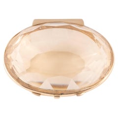 Boîte à pilules en citrine, topaze et or jaune 18 carats