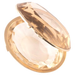 Citrin Topas & 18kt Gelbgold Pillenbox