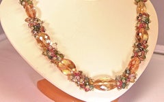 Citrine Tourmaline Multicolored Semiprecious Stone Necklace by Marya Dabrowski