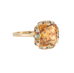 Sunita Nahata 10.58 Carat Citrine Ring in 18KYG with Gemstones & Diamond.