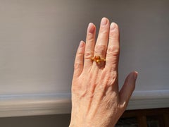 Citrine Unisex 18K Yellow Gold Handcrafted Modern Band Ring