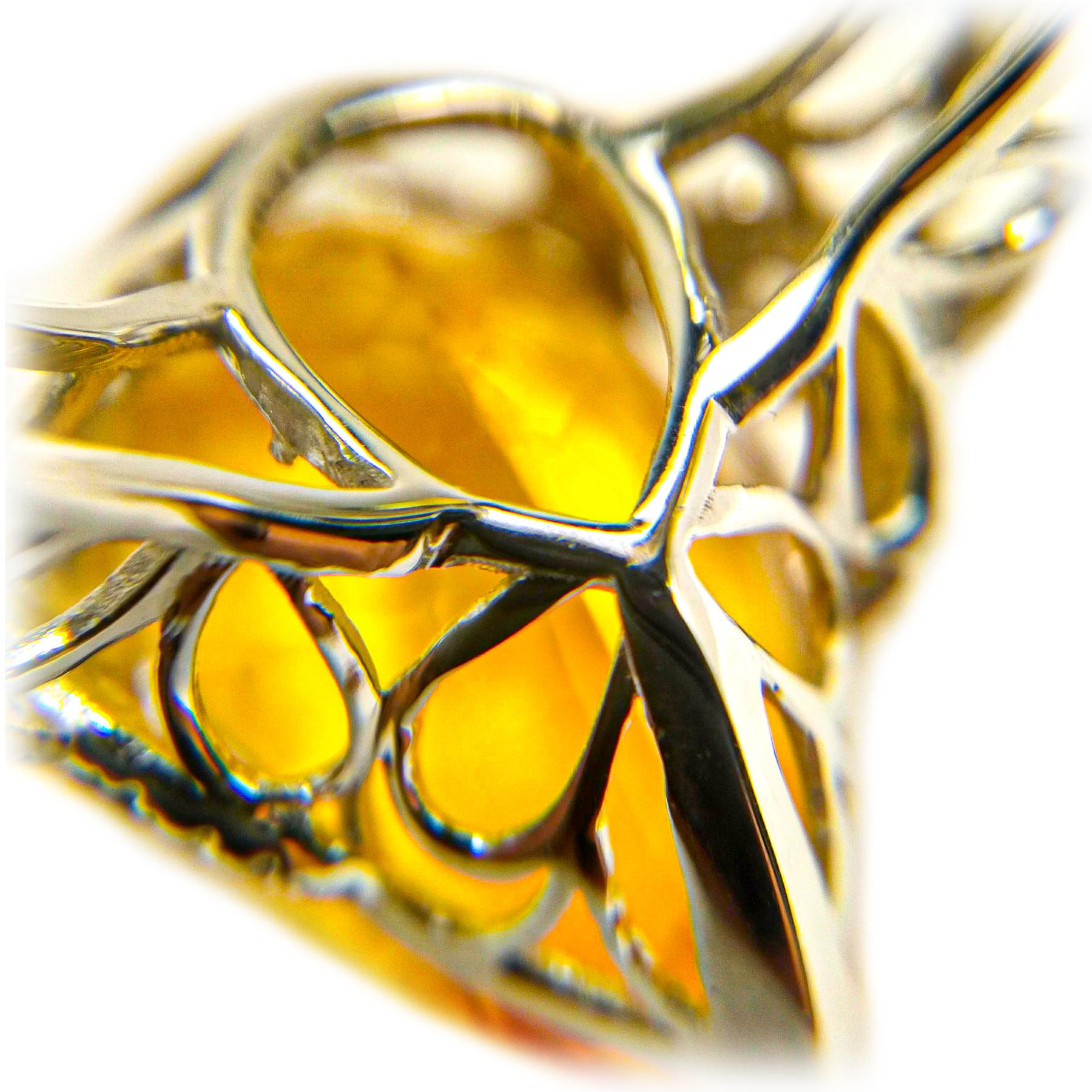 Citrine White Gold Cocktail Ring 2