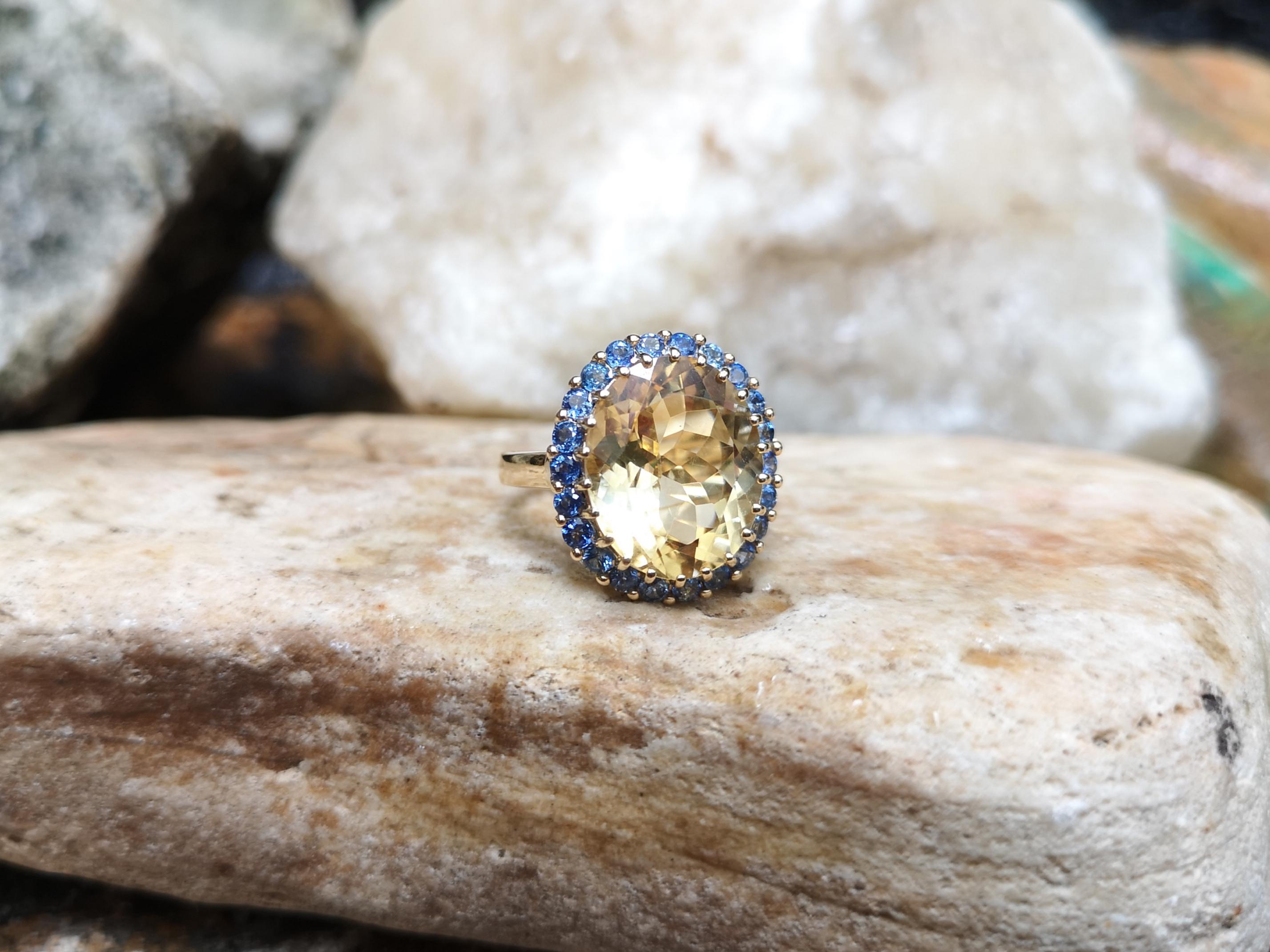 citrine and blue sapphire ring