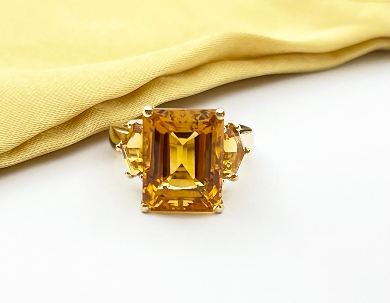 Citrine with Citrine Ring set in 14K Gold Settings For Sale 4