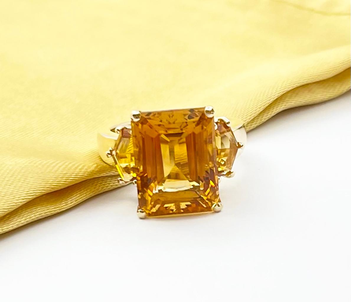 Citrine with Citrine Ring set in 14K Gold Settings For Sale 5