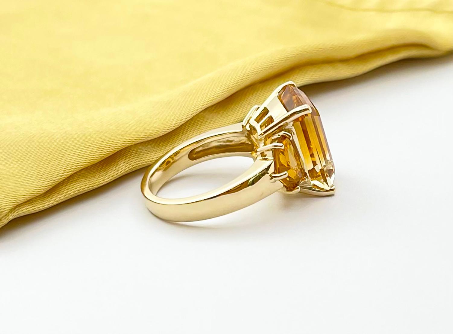 Citrine with Citrine Ring set in 14K Gold Settings For Sale 7