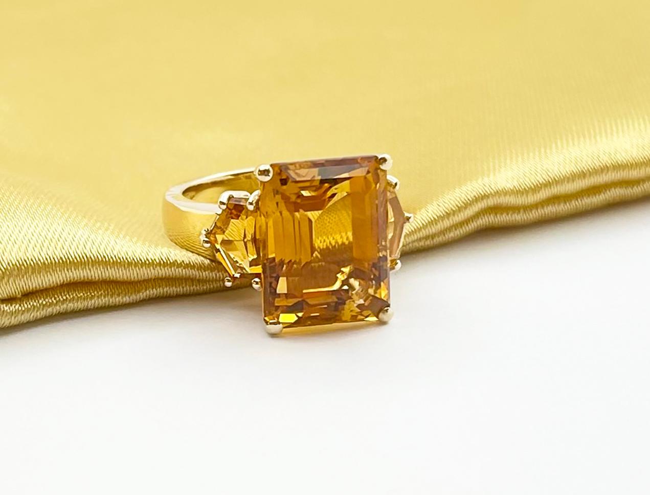 Citrine with Citrine Ring set in 14K Gold Settings For Sale 9