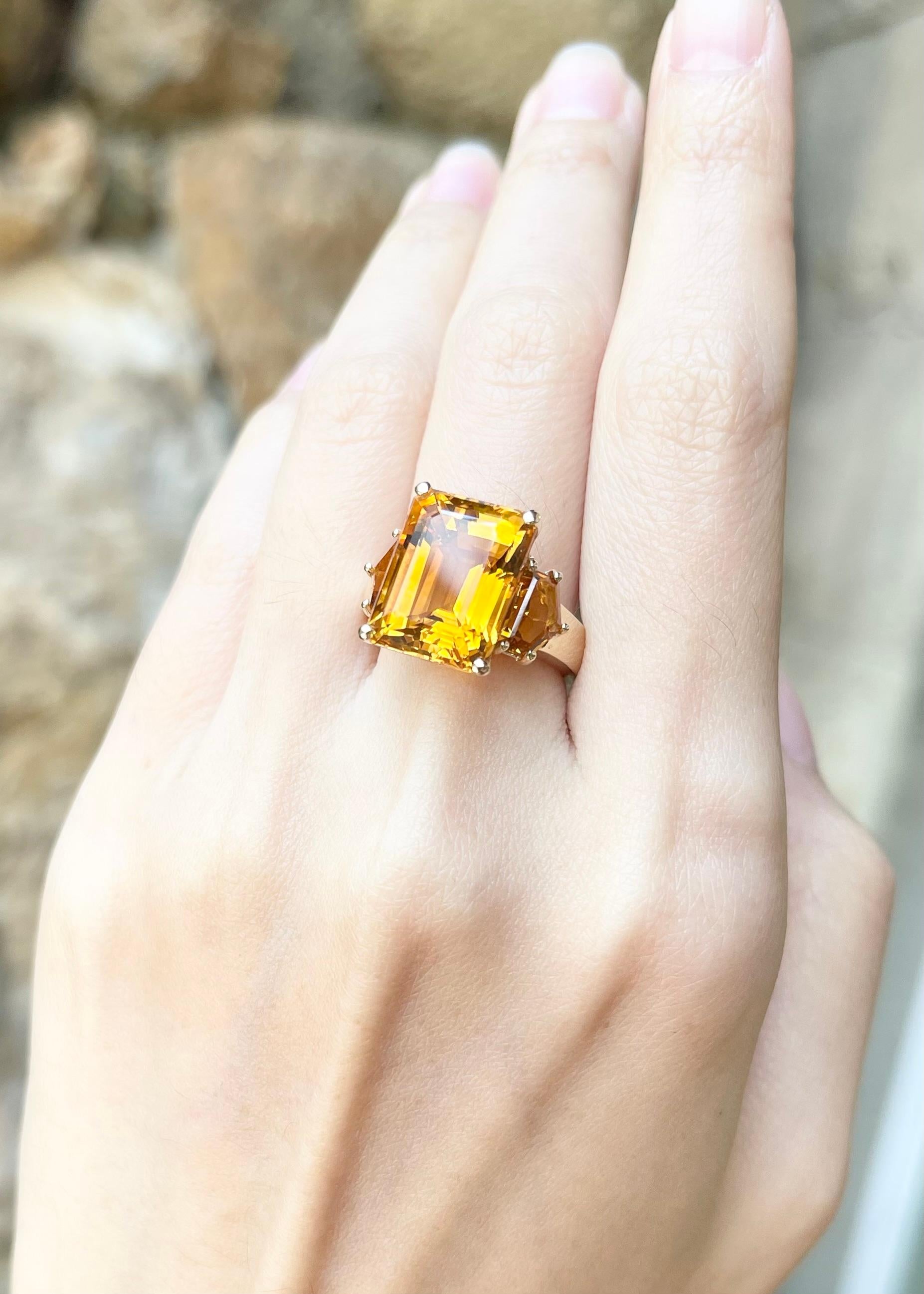 Women's Citrine with Citrine Ring set in 14K Gold Settings For Sale