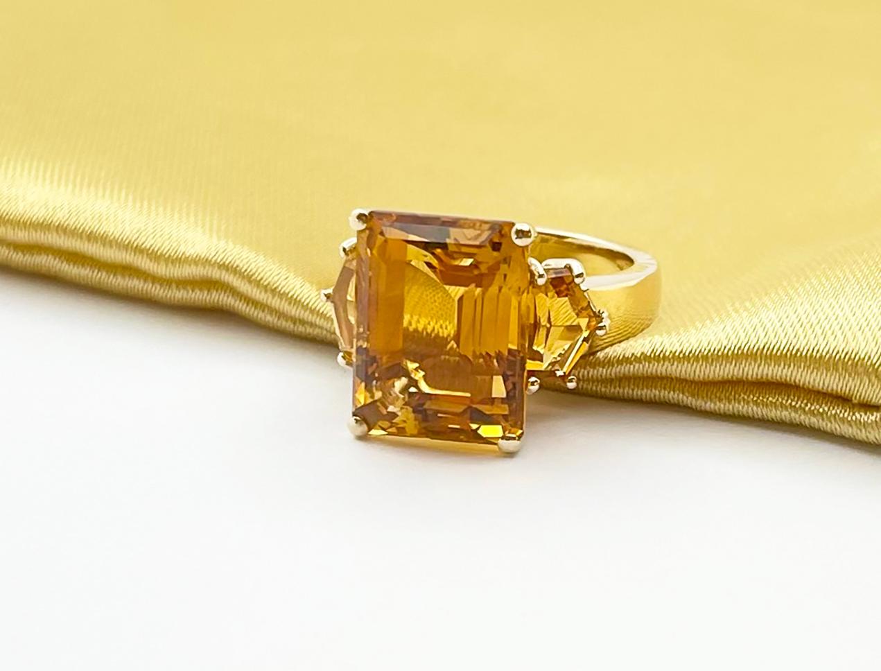 Citrine with Citrine Ring set in 14K Gold Settings For Sale 2