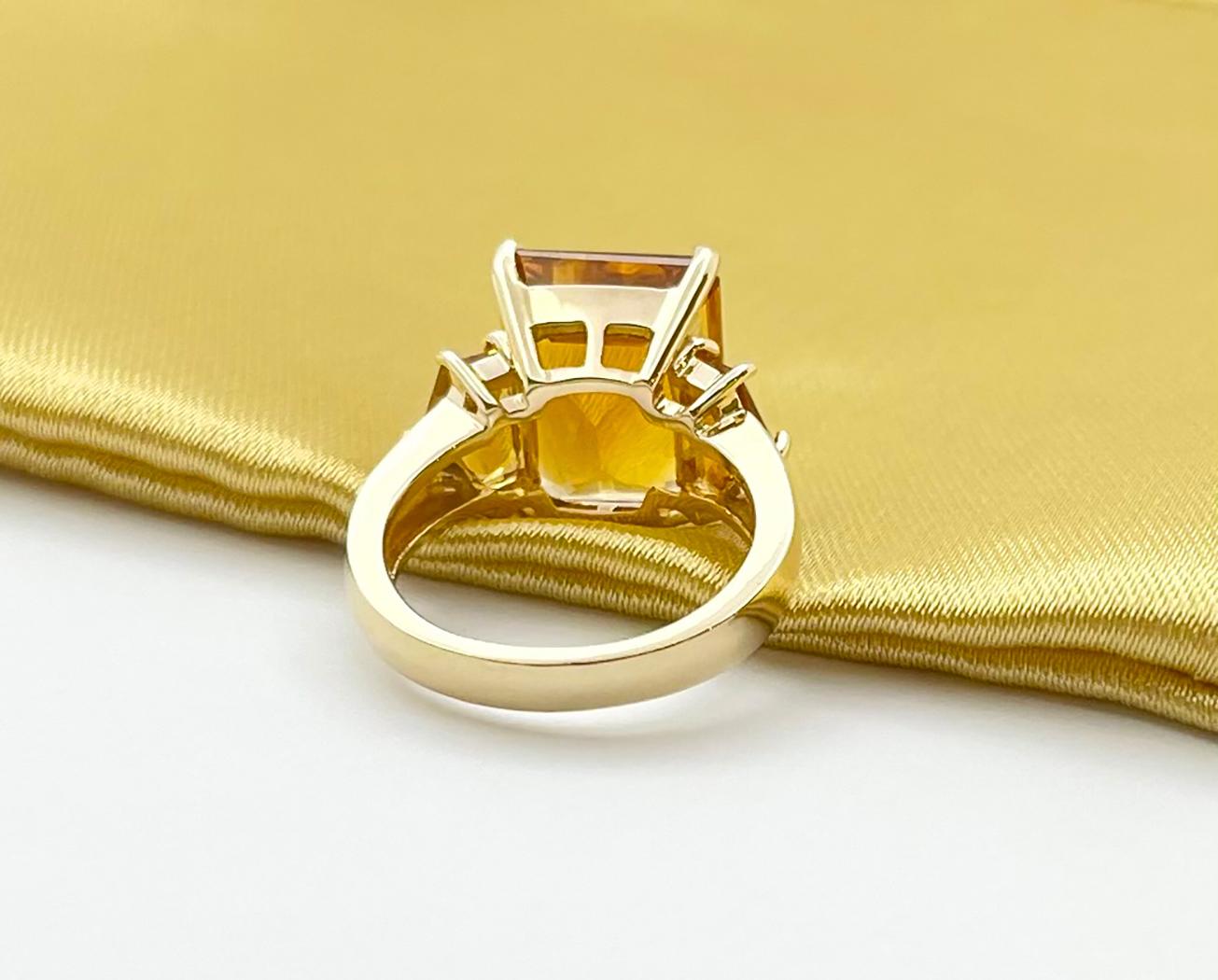 Citrine with Citrine Ring set in 14K Gold Settings For Sale 3