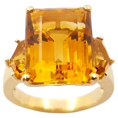 Bague en or 14K sertie de citrine et de citrine