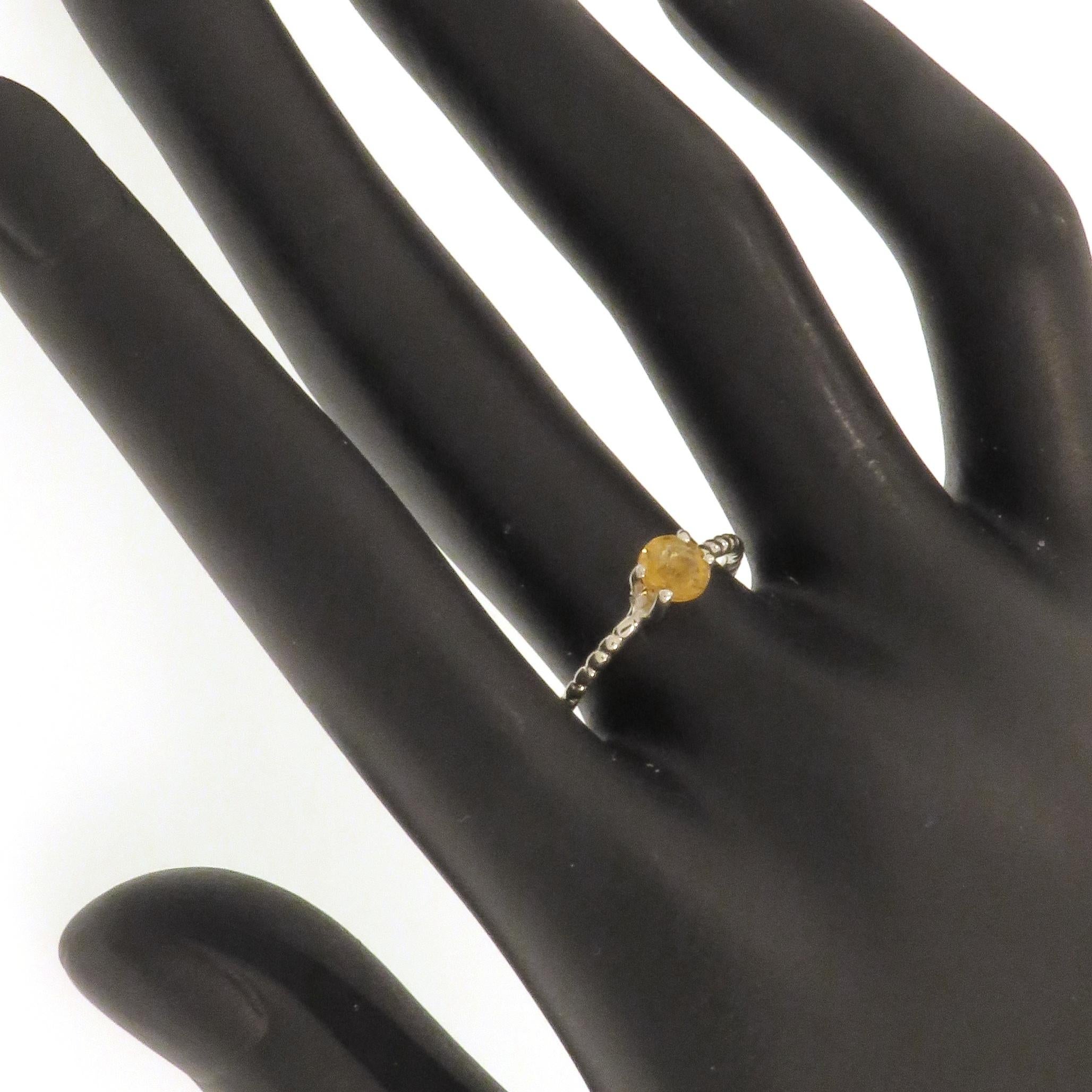 Citrine Withe Gold Stacking Ring Handcrafted in Italy by Botta Gioielli For Sale 2
