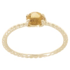 Citrine Withe Gold Stacking Ring Handcrafted in Italy by Botta Gioielli
