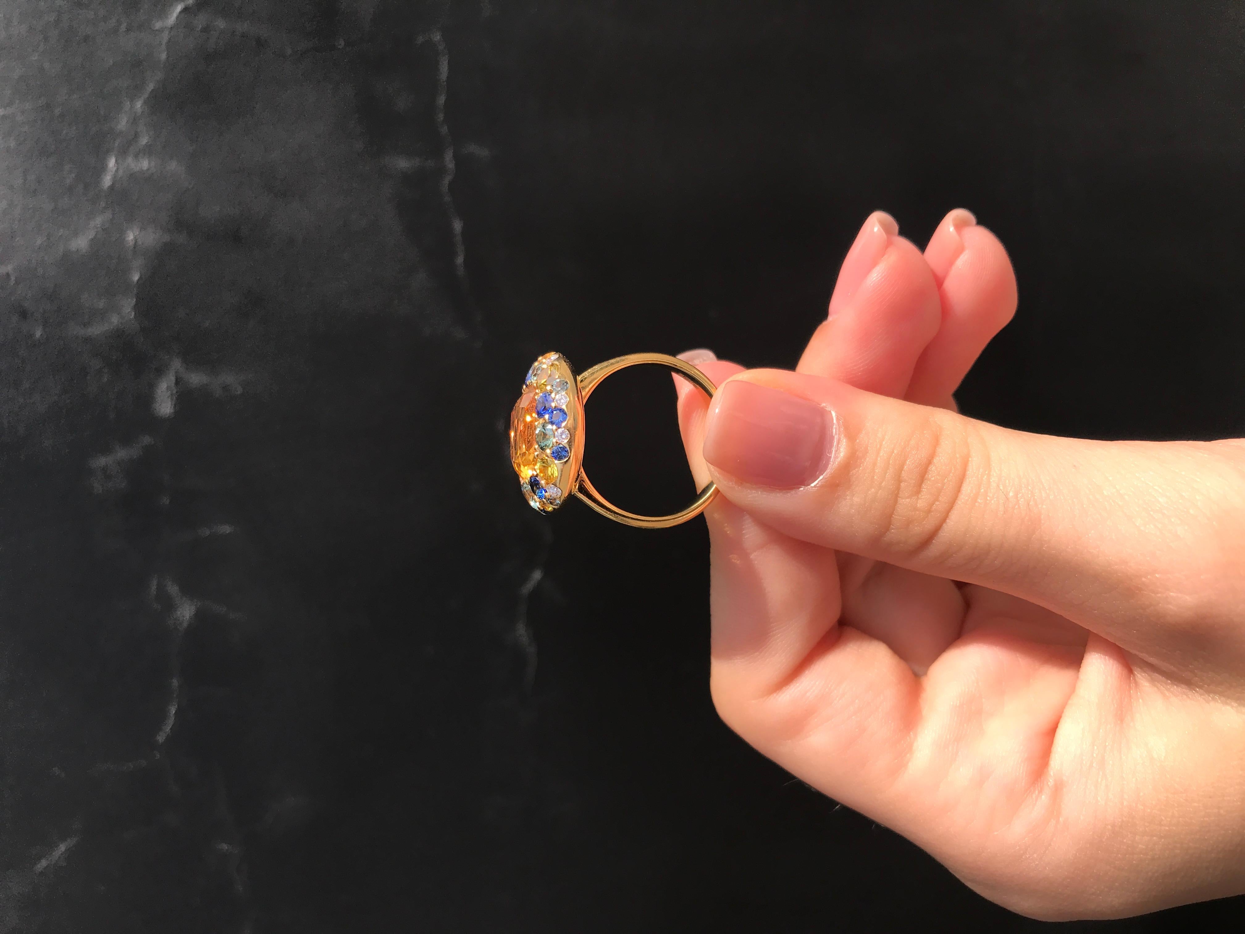 sapphire and citrine ring