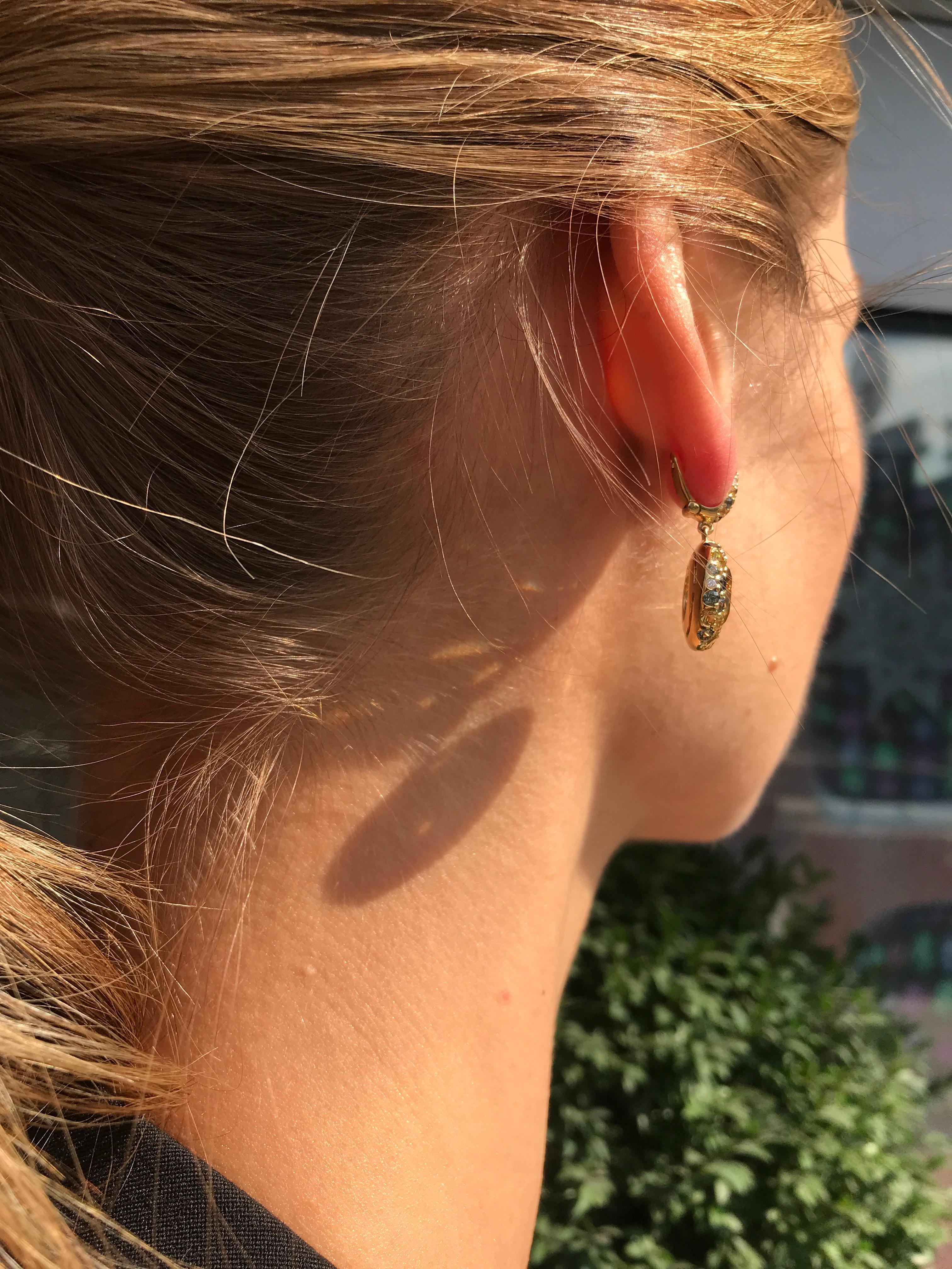 citrine earrings with diamonds