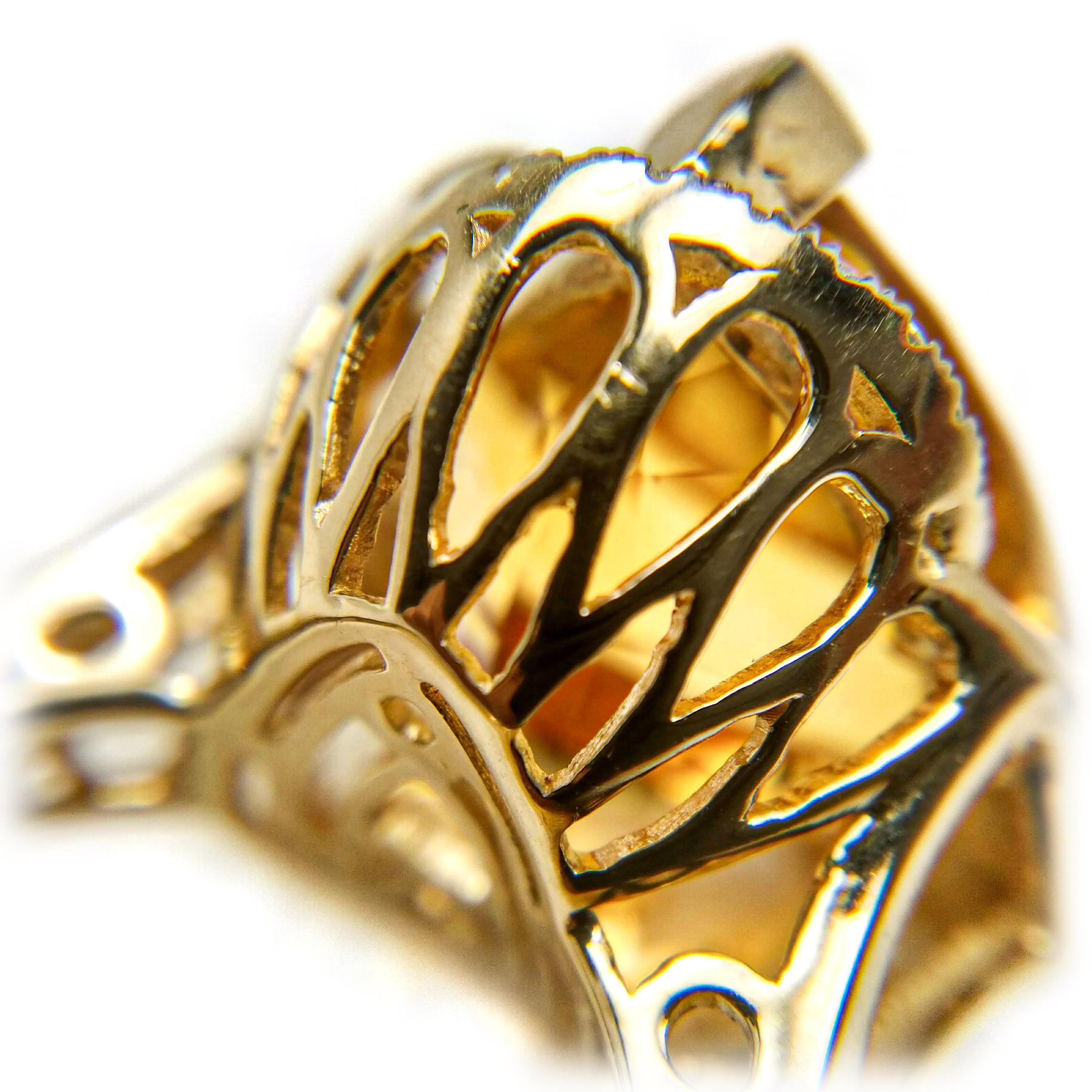 Citrine Yellow Gold Cocktail Ring 3