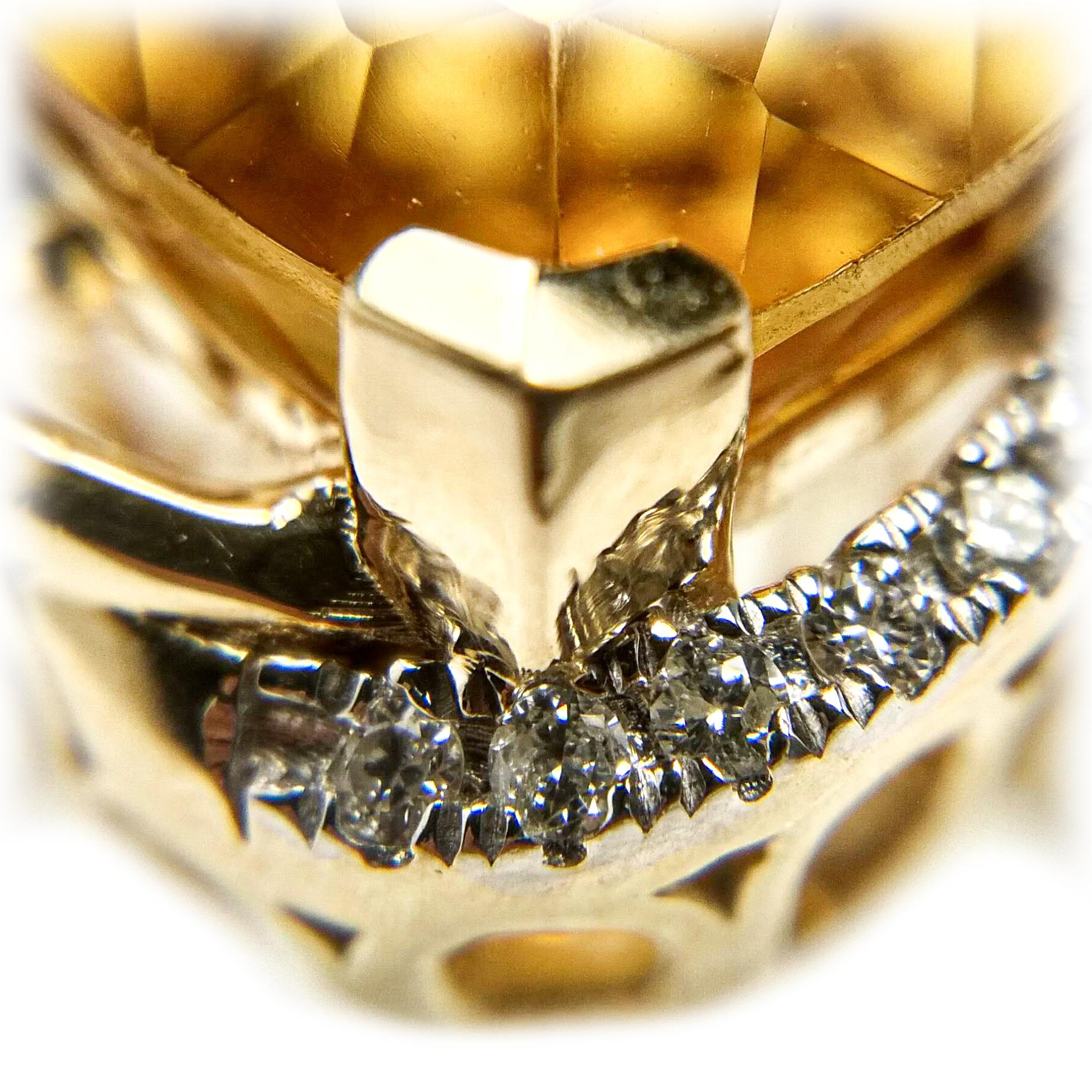 Citrine Yellow Gold Cocktail Ring 4