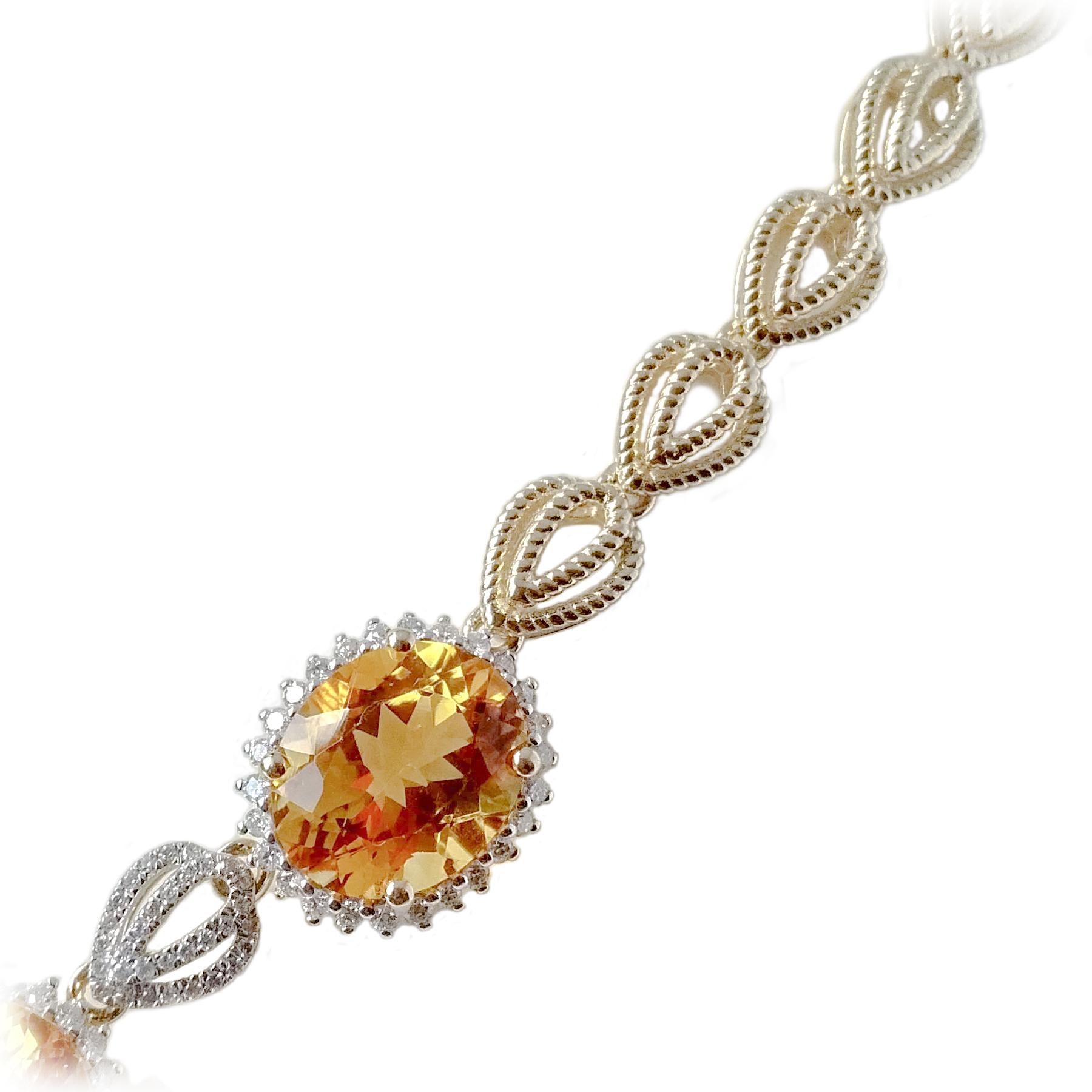 Oval Cut Citrine Yellow Gold Necklace Earrings Set
