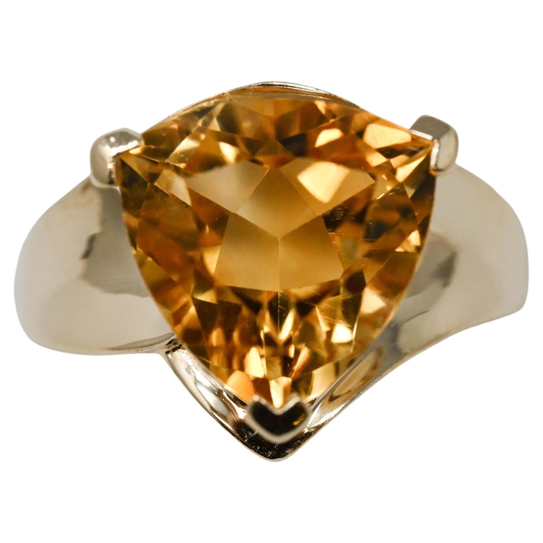 Citrine Yellow Topaz 14k Gold Ring For Sale