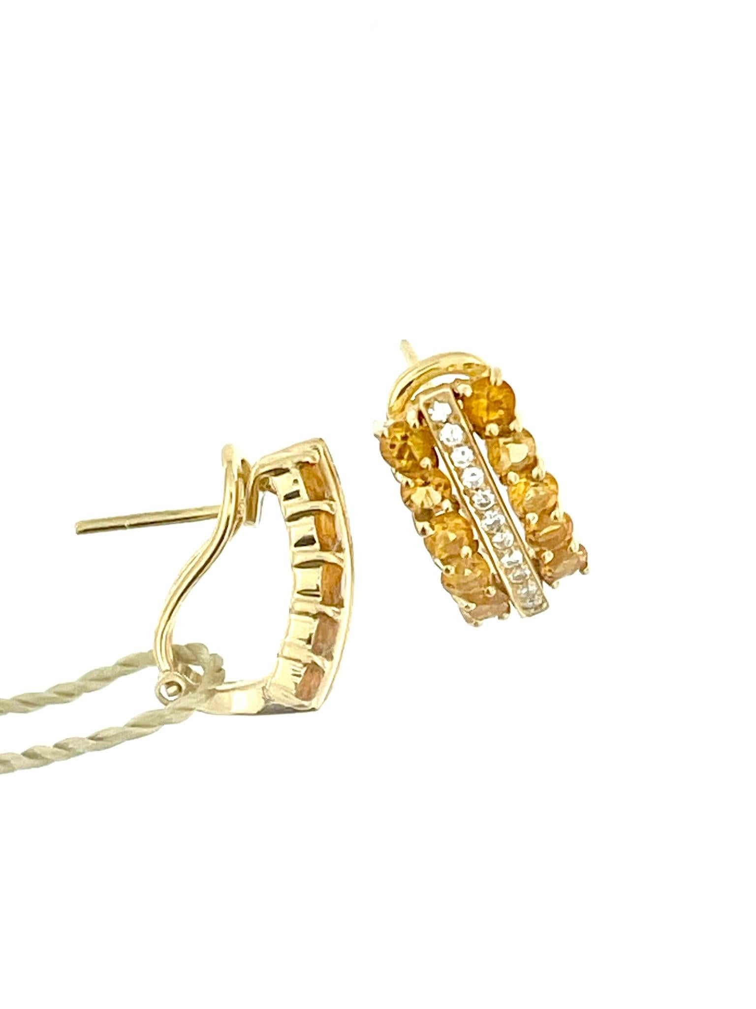 Citrines and Diamonds Jewelry Set 18kt Yellow Gold In Excellent Condition For Sale In Esch-Sur-Alzette, LU