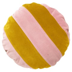 CITRINO Mustard & Pink Velvet Deluxe Handmade Decorative Pillow