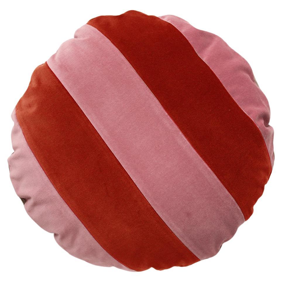 CITRINO Rose & Brick Velvet Deluxe Handmade Decorative Pillow For Sale