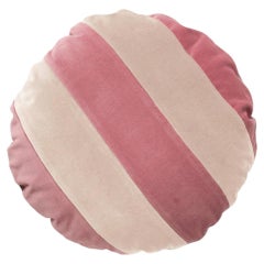 CITRINO Rose pink and cappuccino Velvet Deluxe Handmade Decorative Round Cushion