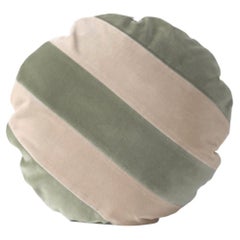 CITRINO Stone Green Velvet Deluxe Handmade Decorative Round Cushion