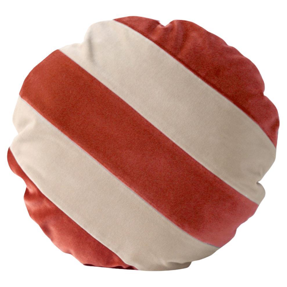 CITRINO Terracota & Cappuccino Velvet Deluxe Handmade Decorative Round Cushion