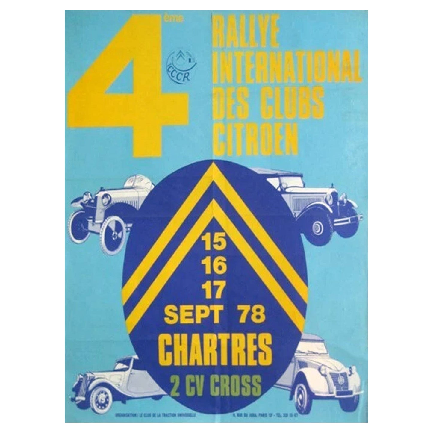 Citroen Club 4th International Rally 1978 Original Vintage Poster