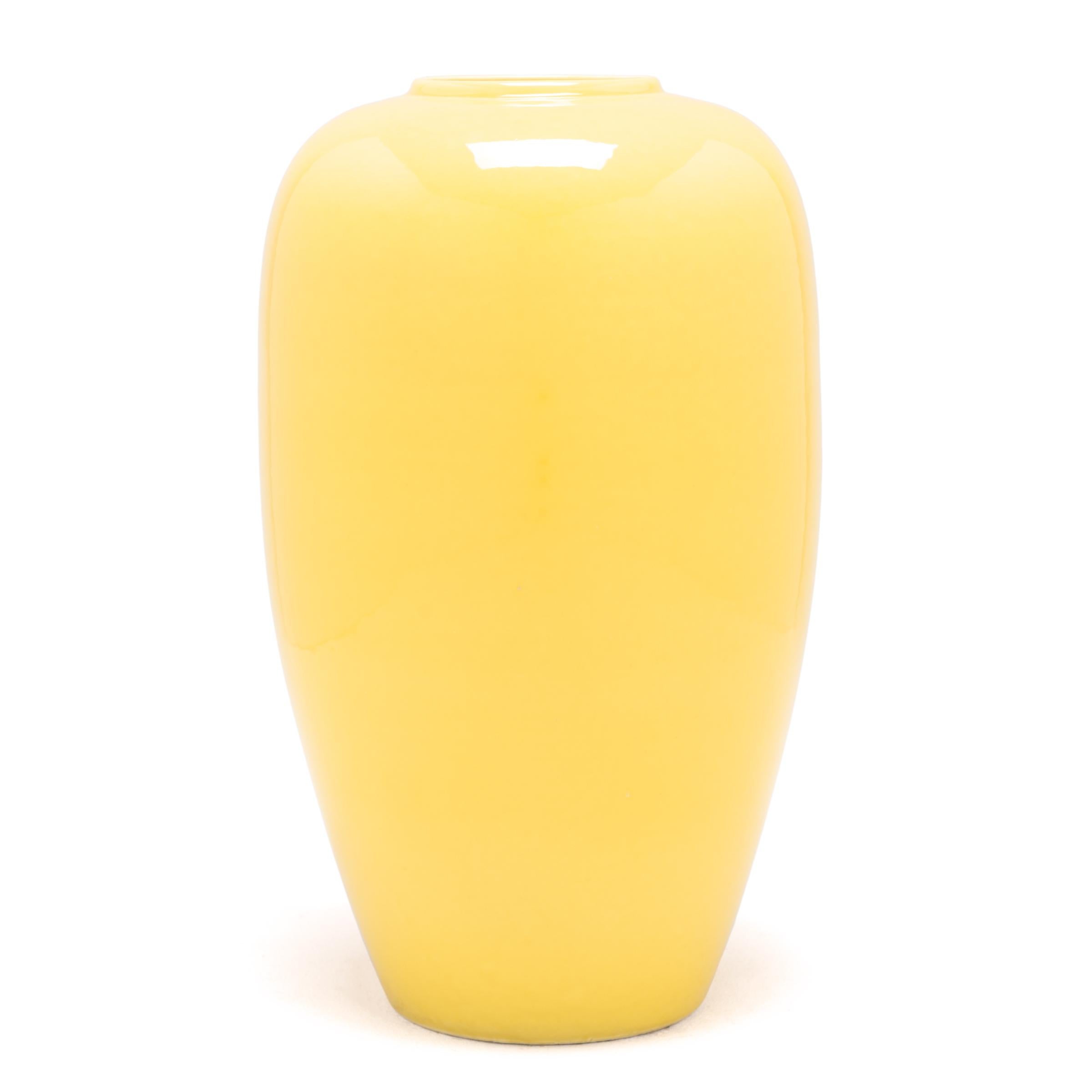Minimalist Citron Yellow Tapered Vase