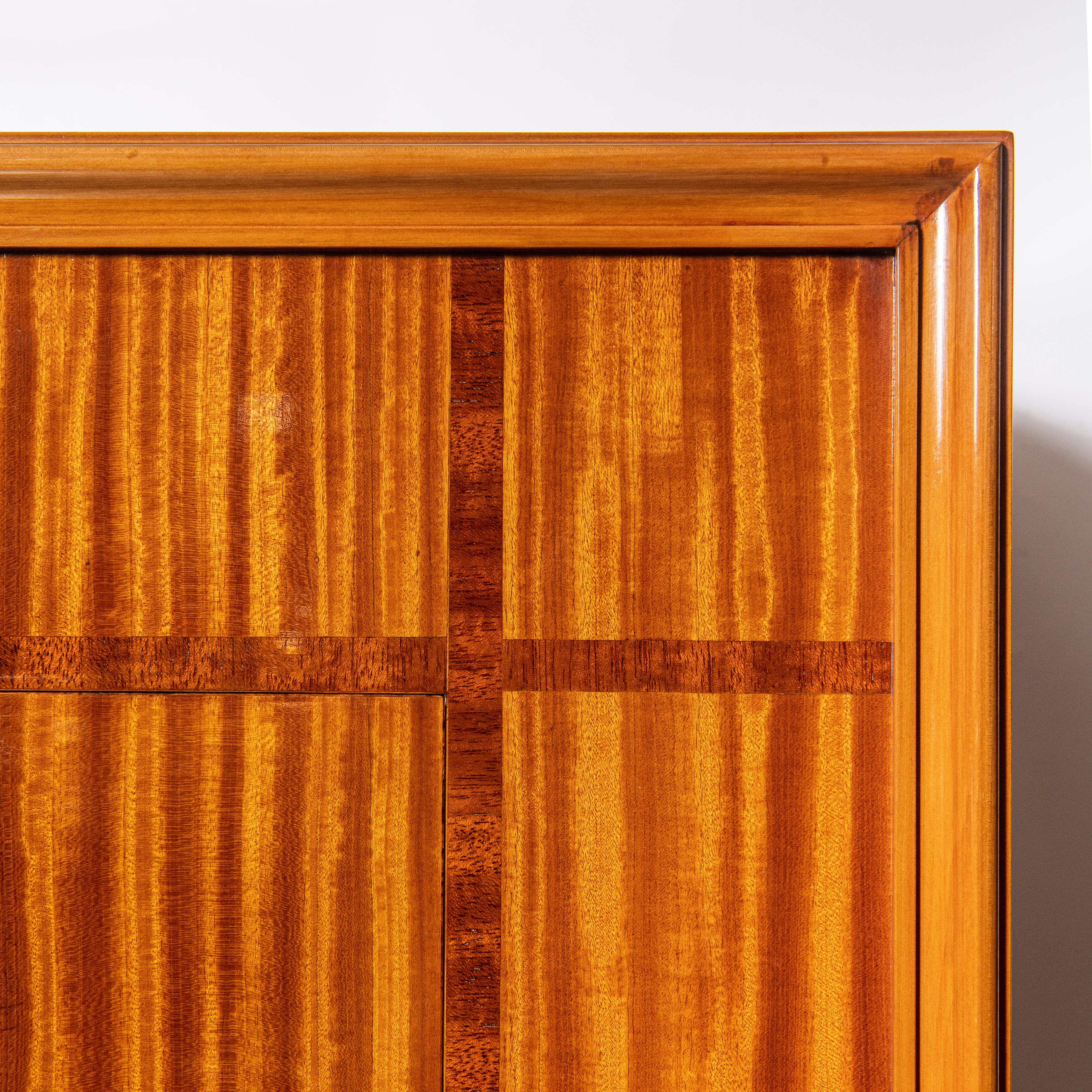 Mid-20th Century Citronnier Wood and Marquetry Secretaire by Englander & Bonta, Argentina, 1950 For Sale