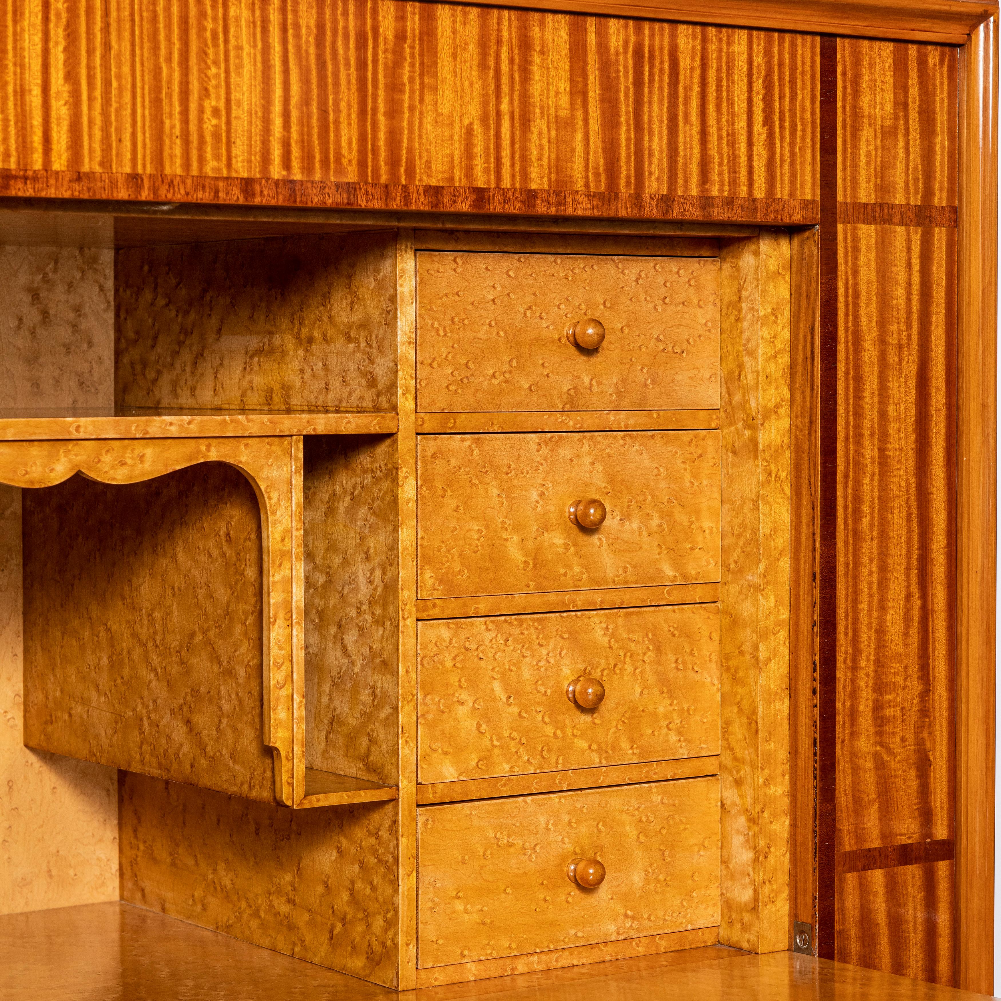 Citronnier Wood and Marquetry Secretaire by Englander & Bonta, Argentina, 1950 For Sale 1