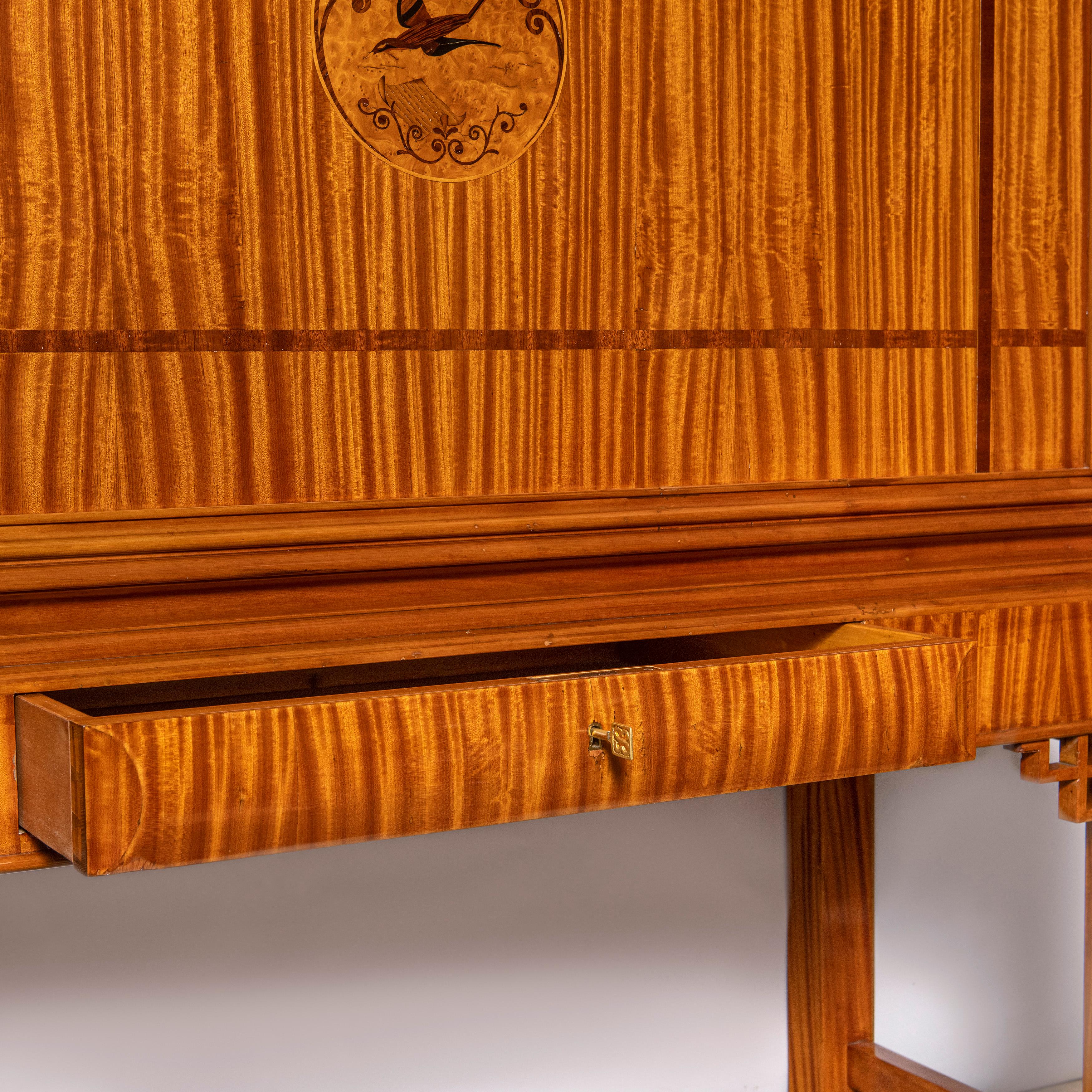 Citronnier Wood and Marquetry Secretaire by Englander & Bonta, Argentina, 1950 For Sale 3