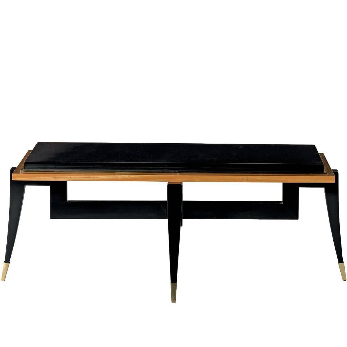 Citronnier Wood Coffee Table with Black Finish