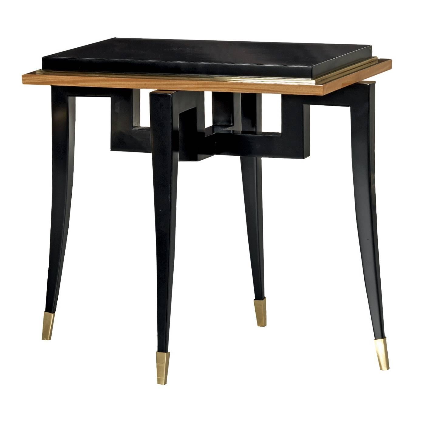 Citronnier Wood Side Table with Black Finish