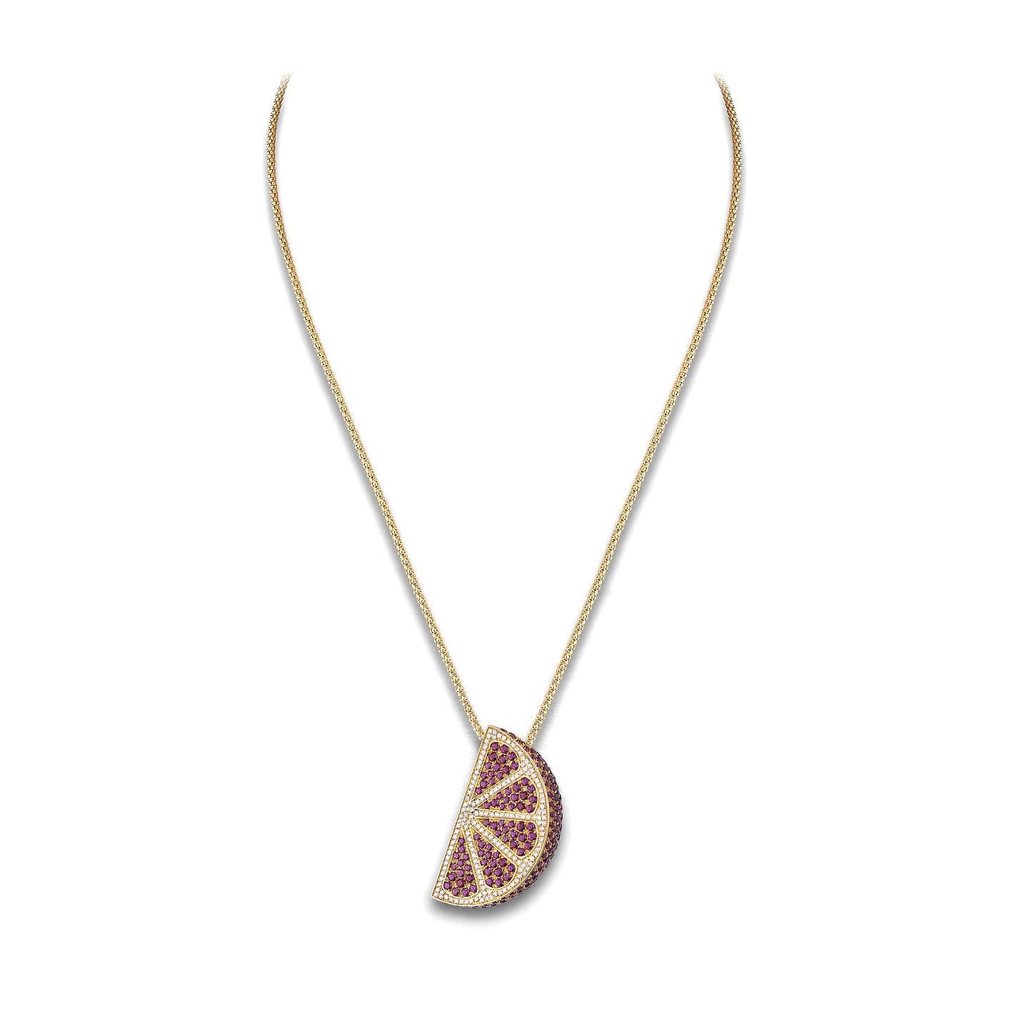 Contemporaneo Collana con ciondolo agli agrumi in vendita