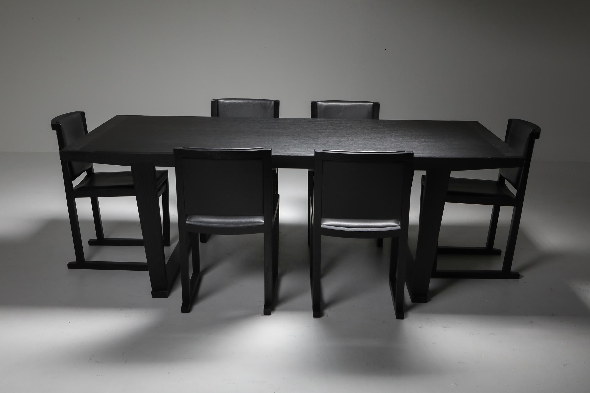 Citterio black oak dining table 'Lucullo' for Maxalto 4