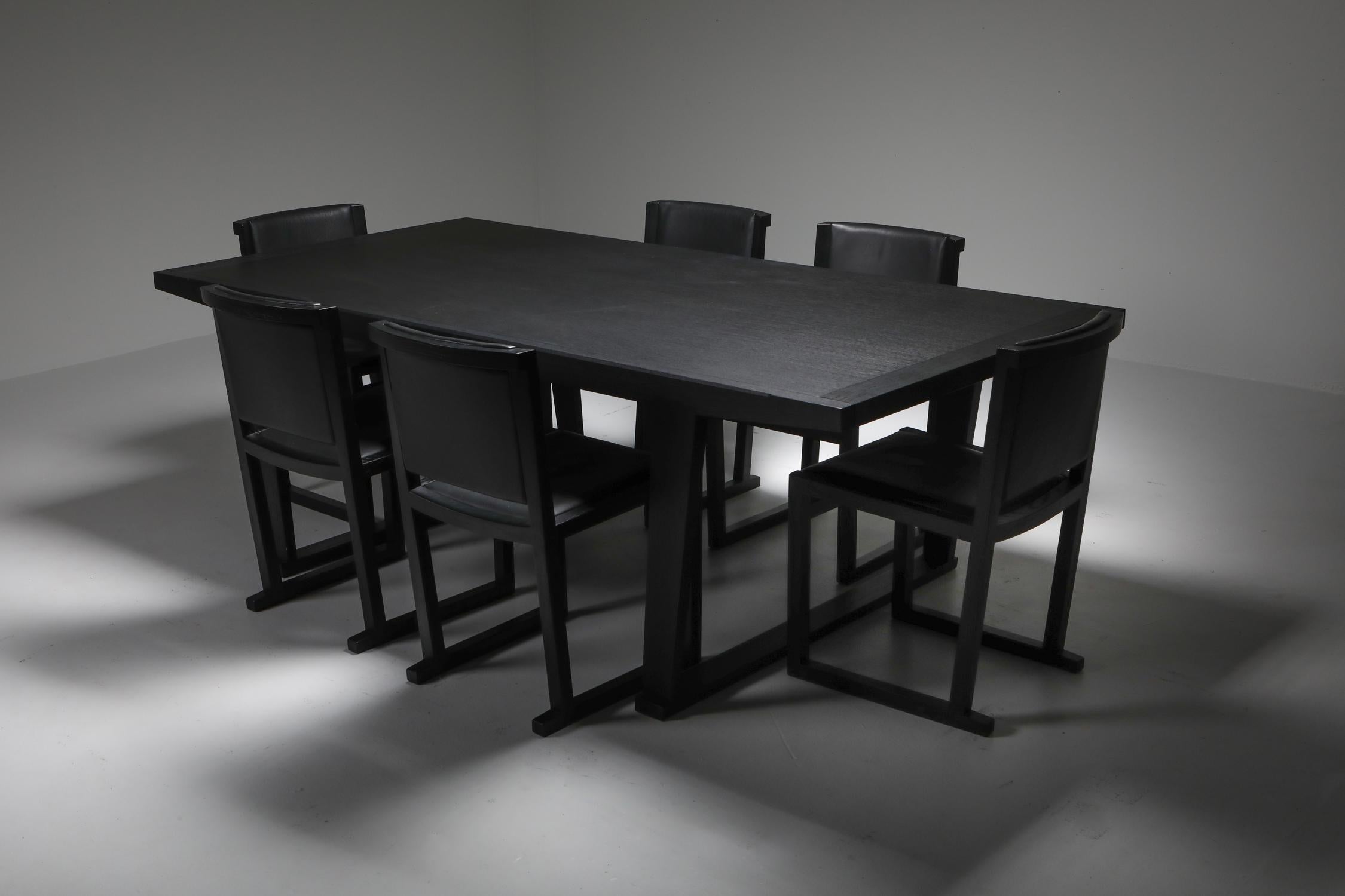 Citterio black oak dining table 'Lucullo' for Maxalto 5